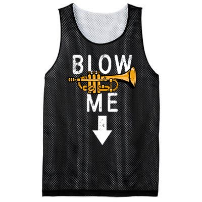 Blow Me Trumpet Funny Gift Mesh Reversible Basketball Jersey Tank