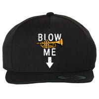 Blow Me Trumpet Funny Gift Wool Snapback Cap