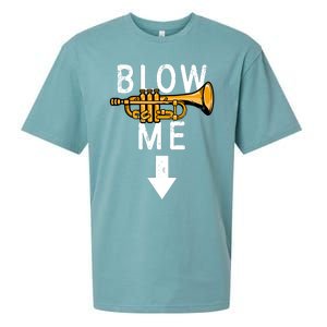 Blow Me Trumpet Funny Gift Sueded Cloud Jersey T-Shirt