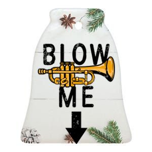 Blow Me Trumpet Funny Gift Ceramic Bell Ornament