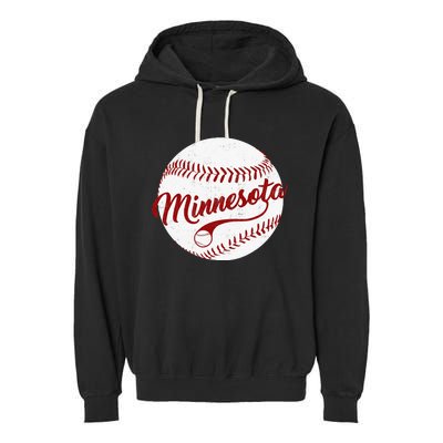 Baseball Minnesota Team Love Baseball National Pastime Garment-Dyed Fleece Hoodie