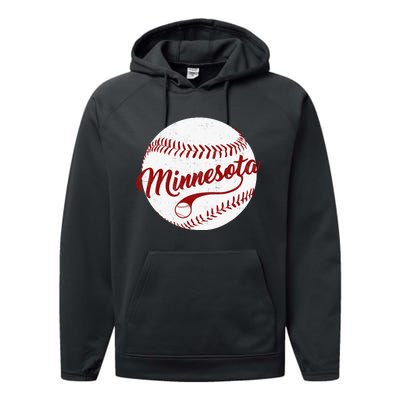 Baseball Minnesota Team Love Baseball National Pastime Performance Fleece Hoodie