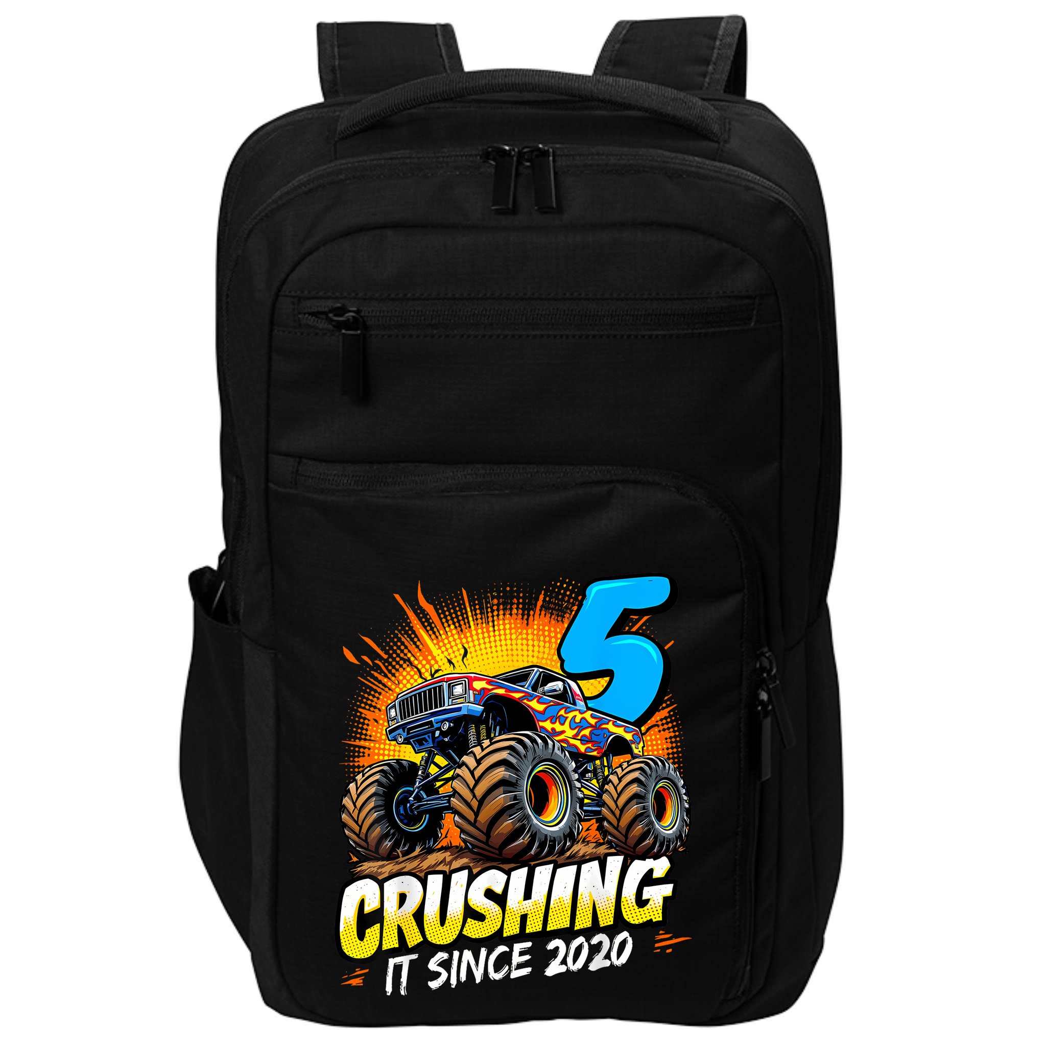 Birthday Monster Truck 5 Year Old Boy 5th Party Born Impact Tech Backpack