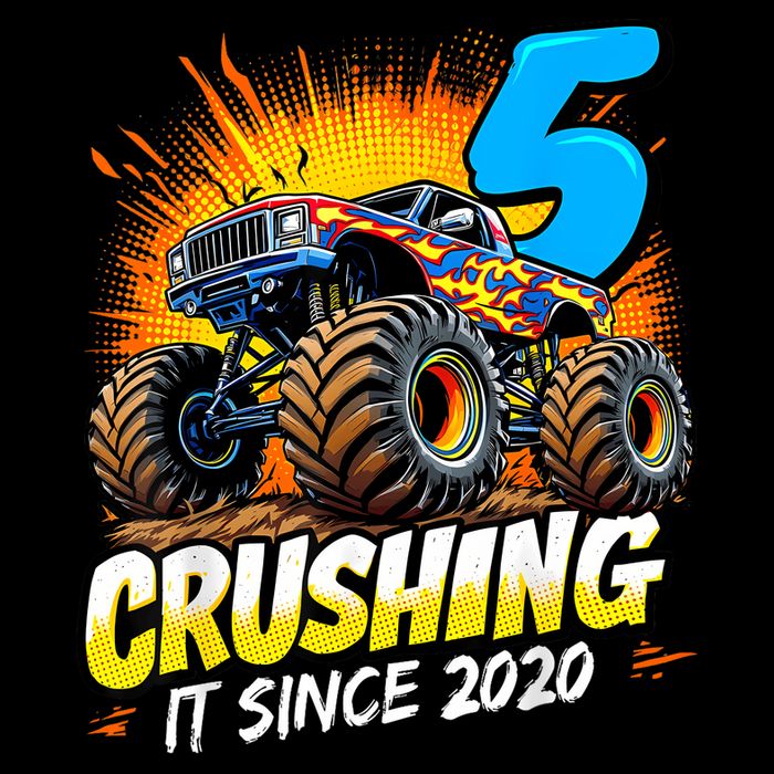 Birthday Monster Truck 5 Year Old Boy 5th Party Born Impact Tech Backpack