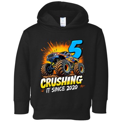 Birthday Monster Truck 5 Year Old Boy 5th Party Born Toddler Hoodie