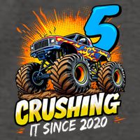 Birthday Monster Truck 5 Year Old Boy 5th Party Born Vector Backpack