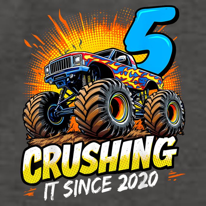 Birthday Monster Truck 5 Year Old Boy 5th Party Born Vector Backpack