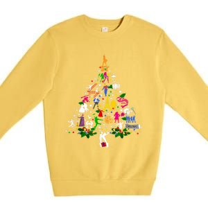 Broadway Musical Theatre Christmas Tree Funny Xmas Gift Premium Crewneck Sweatshirt