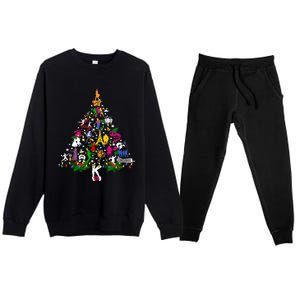 Broadway Musical Theatre Christmas Tree Funny Xmas Gift Premium Crewneck Sweatsuit Set