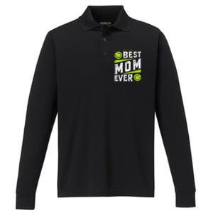 Best Mom Tennis Gift Performance Long Sleeve Polo