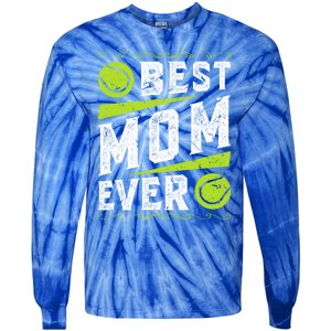 Best Mom Tennis Gift Tie-Dye Long Sleeve Shirt