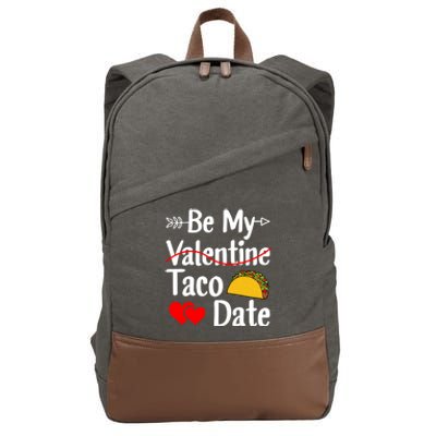 Be My Taco Date Valentine's Day Pun Mexican Food Gift Cotton Canvas Backpack