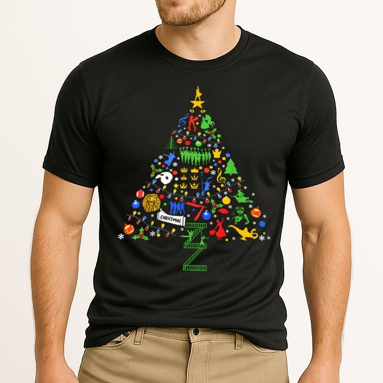 Broadway Musical Theatre Christmas Tree Cooling Performance Crew T-Shirt