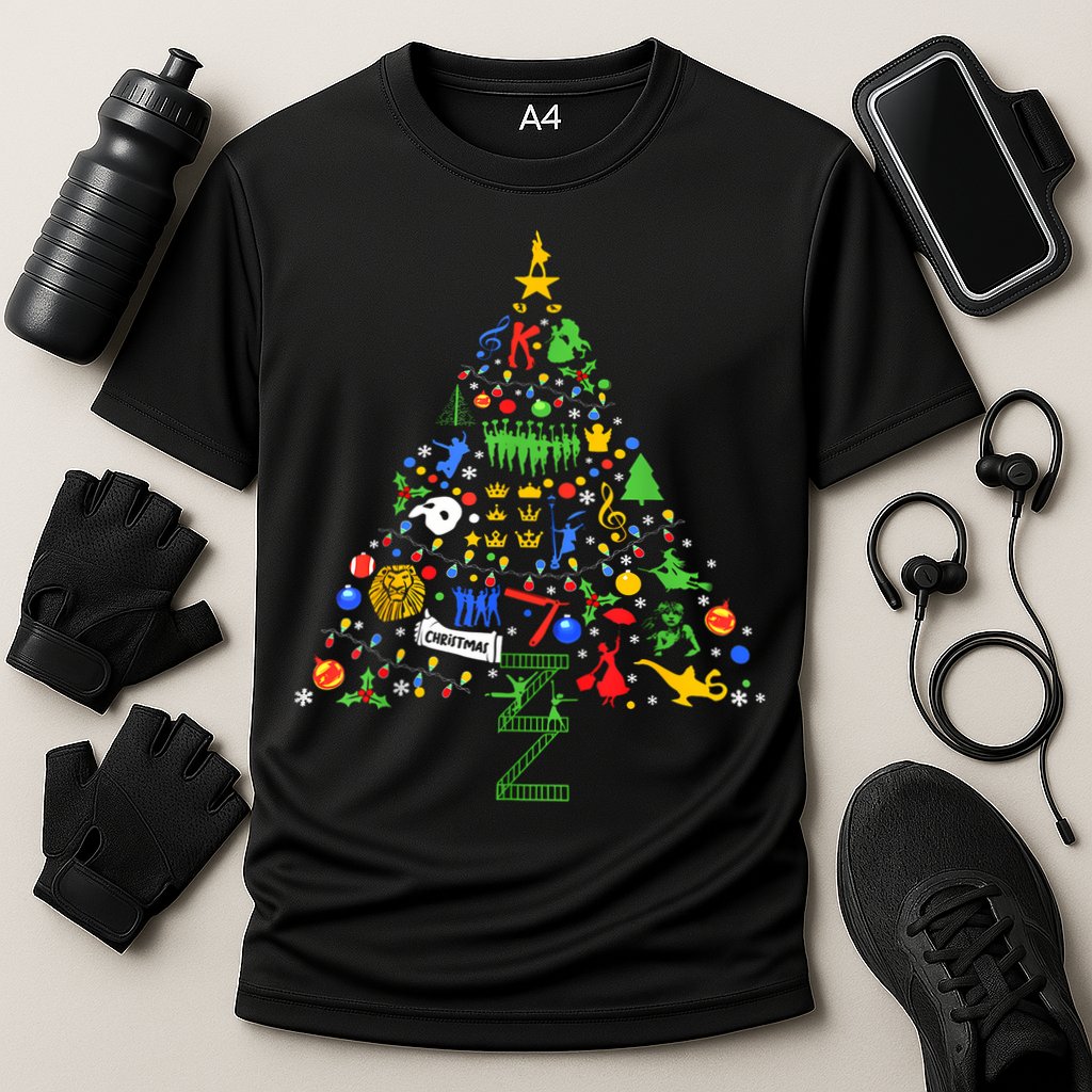 Broadway Musical Theatre Christmas Tree Cooling Performance Crew T-Shirt