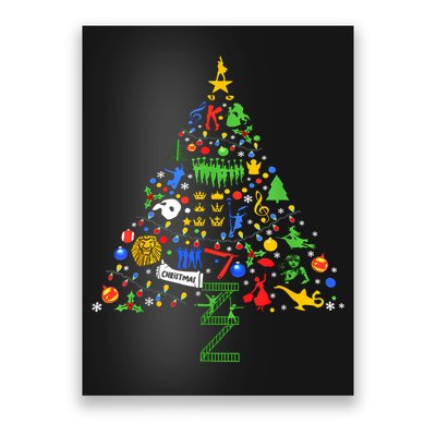 Broadway Musical Theatre Christmas Tree Poster