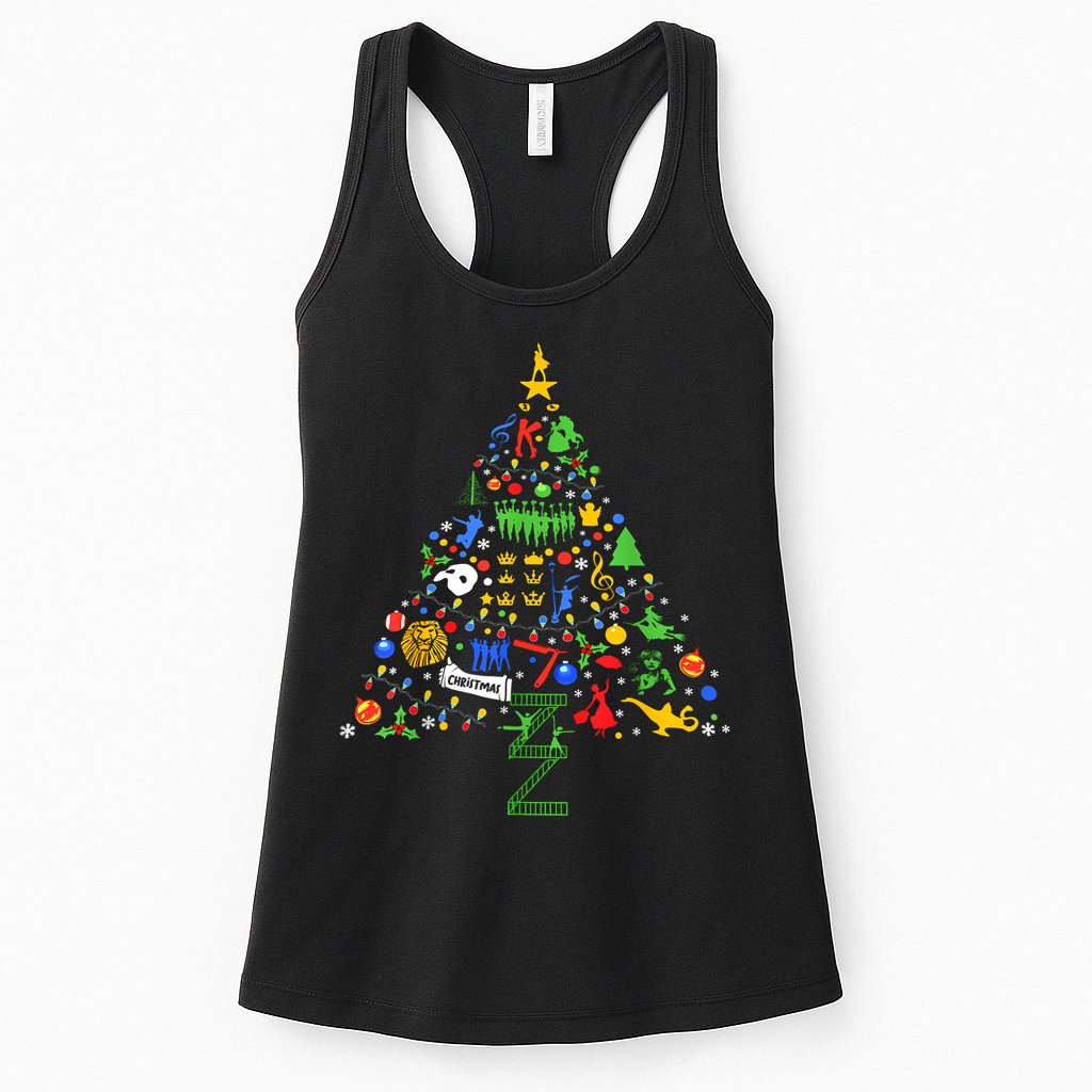 Broadway Musical Theatre Christmas Tree Womens Tank Top