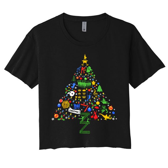Broadway Musical Theatre Christmas Tree Women's Crop Top Tee
