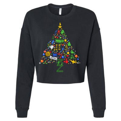 Broadway Musical Theatre Christmas Tree Cropped Pullover Crew