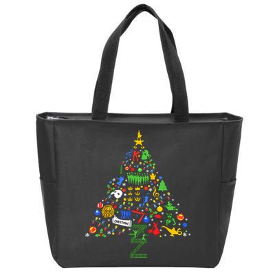 Broadway Musical Theatre Christmas Tree Zip Tote Bag