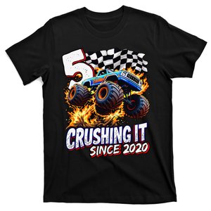 Birthday Monster Truck 5 Year Old Boy 5th Party Born 2020 Gift T-Shirt