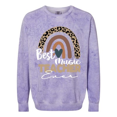 Best Music Teacher Ever Boho Rainbow Teacher Appreciation Gift Colorblast Crewneck Sweatshirt