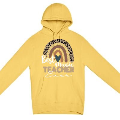 Best Music Teacher Ever Boho Rainbow Teacher Appreciation Gift Premium Pullover Hoodie