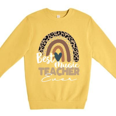 Best Music Teacher Ever Boho Rainbow Teacher Appreciation Gift Premium Crewneck Sweatshirt