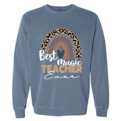 Best Music Teacher Ever Boho Rainbow Teacher Appreciation Gift Garment-Dyed Sweatshirt