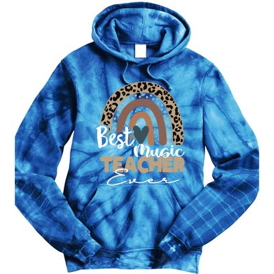 Best Music Teacher Ever Boho Rainbow Teacher Appreciation Gift Tie Dye Hoodie