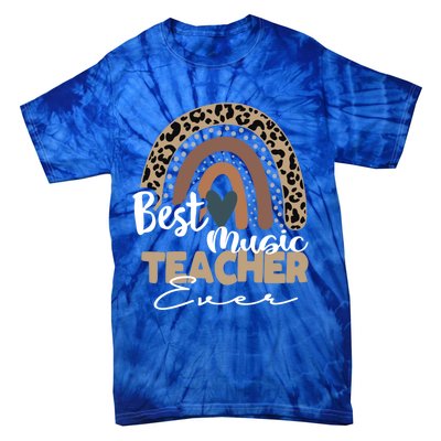 Best Music Teacher Ever Boho Rainbow Teacher Appreciation Gift Tie-Dye T-Shirt