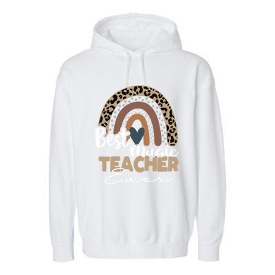 Best Music Teacher Ever Boho Rainbow Teacher Appreciation Gift Garment-Dyed Fleece Hoodie