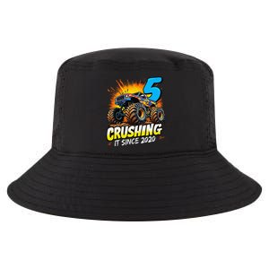 Birthday Monster Truck 5 Year Old Boy 5th Party Born 2020 Gift Cool Comfort Performance Bucket Hat