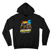 Birthday Monster Truck 5 Year Old Boy 5th Party Born 2020 Gift Hoodie