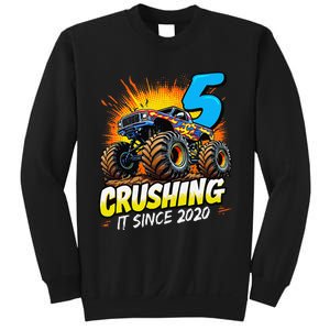 Birthday Monster Truck 5 Year Old Boy 5th Party Born 2020 Gift Sweatshirt