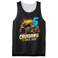 Birthday Monster Truck 5 Year Old Boy 5th Party Born 2020 Gift Mesh Reversible Basketball Jersey Tank