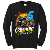 Birthday Monster Truck 5 Year Old Boy 5th Party Born 2020 Gift Tall Sweatshirt