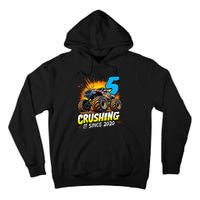 Birthday Monster Truck 5 Year Old Boy 5th Party Born 2020 Gift Tall Hoodie