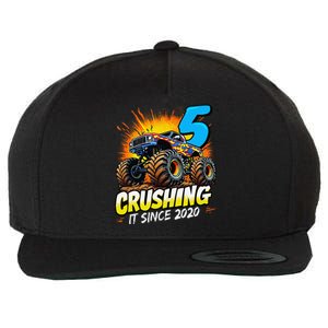 Birthday Monster Truck 5 Year Old Boy 5th Party Born 2020 Gift Wool Snapback Cap