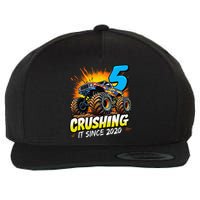 Birthday Monster Truck 5 Year Old Boy 5th Party Born 2020 Gift Wool Snapback Cap