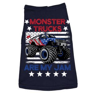 Boy Monster Truck American Flag Racing Usa Patriotic Retro Doggie Tank