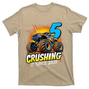 Birthday Monster Truck 5 Year Old 5th Party Born 2020 T-Shirt