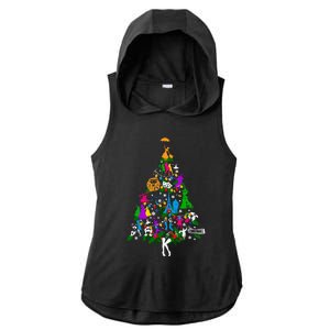 Broadway Musical Theatre Christmas Tree Ladies PosiCharge Tri-Blend Wicking Draft Hoodie Tank