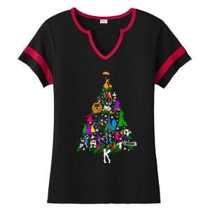 Broadway Musical Theatre Christmas Tree Ladies Halftime Notch Neck Tee