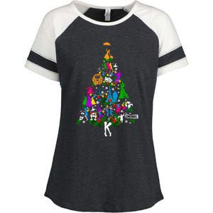 Broadway Musical Theatre Christmas Tree Enza Ladies Jersey Colorblock Tee