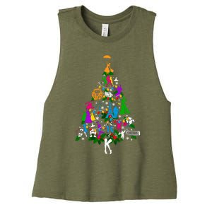 Broadway Musical Theatre Christmas Tree Women's Racerback Cropped Tank