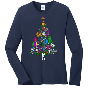 Broadway Musical Theatre Christmas Tree Ladies Long Sleeve Shirt