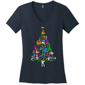 Broadway Musical Theatre Christmas Tree Women's V-Neck T-Shirt