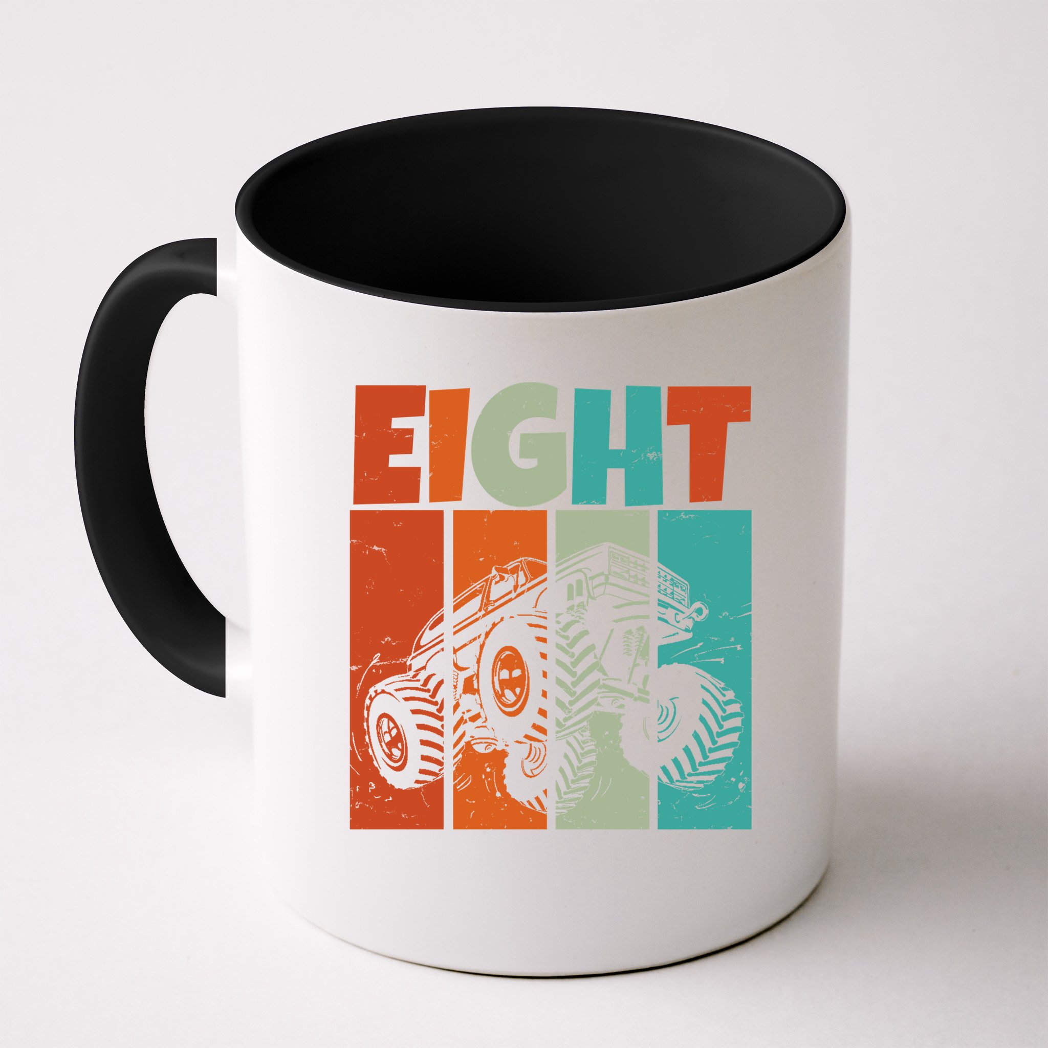 Birthday Monster Truck Retro 8 Year Old Bday Mug