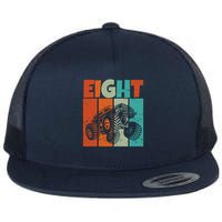Birthday Monster Truck Retro 8 Year Old Bday Flatbill Hat