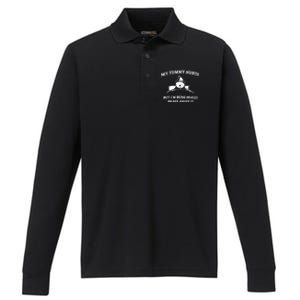 Bear My Tummy Hurts But IM Being Really Brave About It Performance Long Sleeve Polo